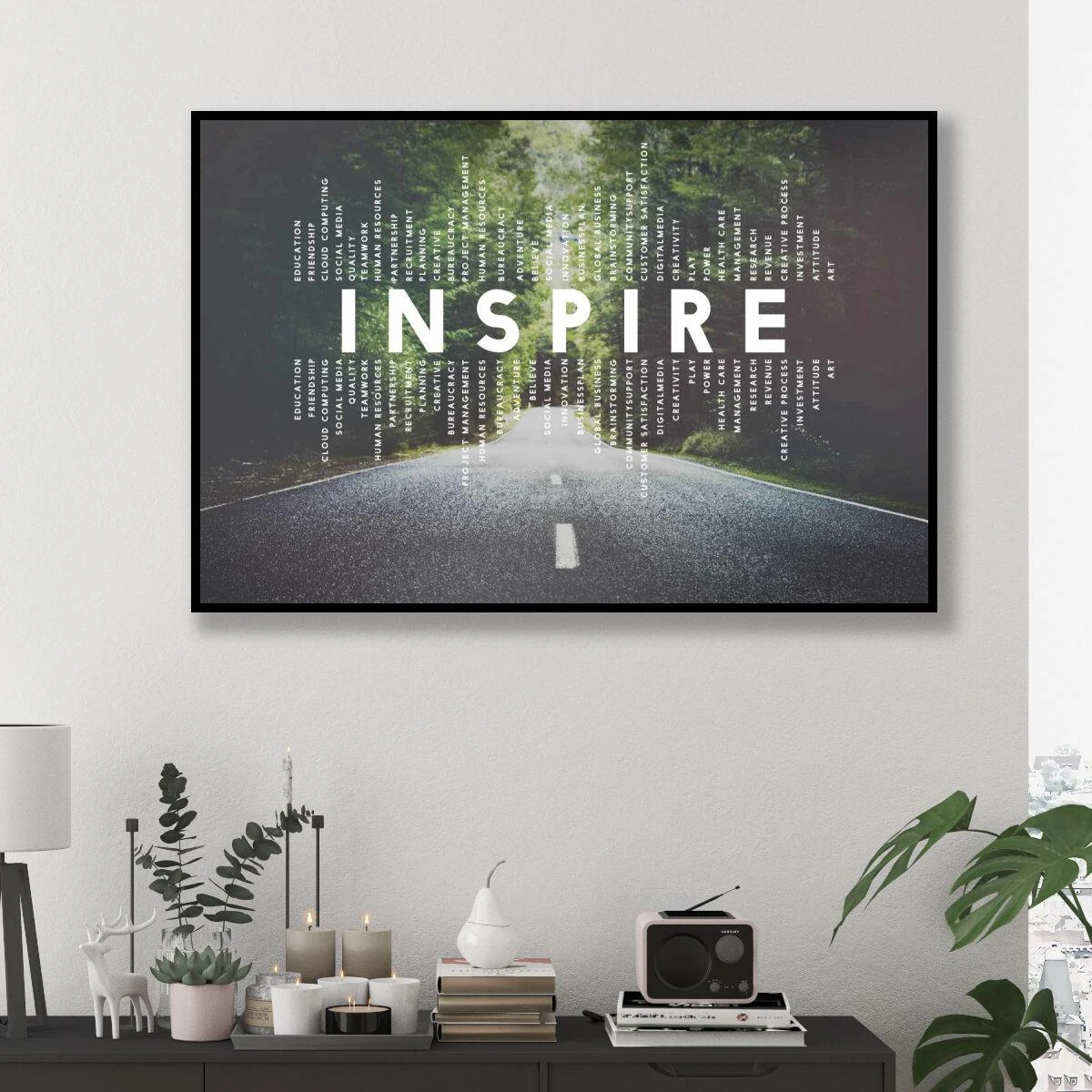 INSPIRE אינספייר תמונת השראה ומוטיבציה לחדרי שינה נוער או למשרדים על קנבס או זכוכית דגם 3728501
