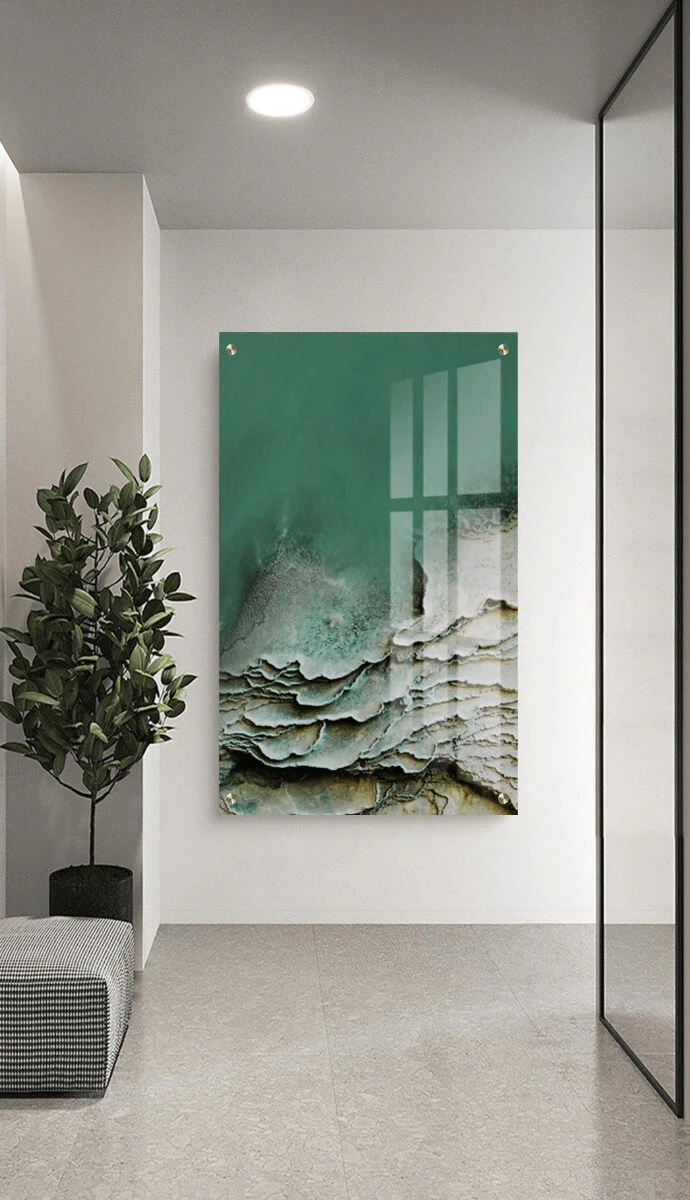 תמונת זכוכית לסלון Bénédicte ציור על זכוכית בסגנון אבסטרקט - דגם G88168