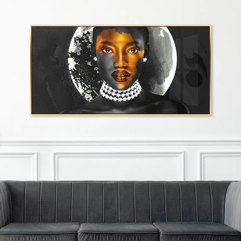 תמונת קנבס כותנה עוצמתית לרוחב לתלייה בסלון או חדר שינה - אשת המדבר השולטת דגם 135341