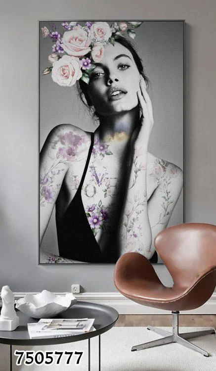 אהבה ופרח - תמונות פורטרט לחדר שינה דגם 7505777