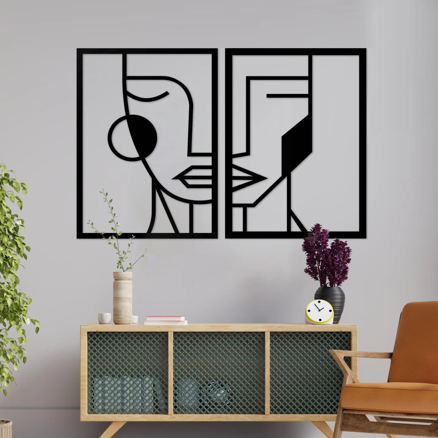 אשת המדבר המינימליסטית - זוג תמונות יפות לסלון לכניסה לבית לחדר שינה לקליניקה דגם m126-m127