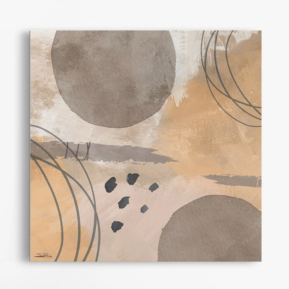 תמונה לסלון אבסטרקטי ומשובח ציור בסגנון אבסטרקט - דגם alvtm46p2536 בגווני חום