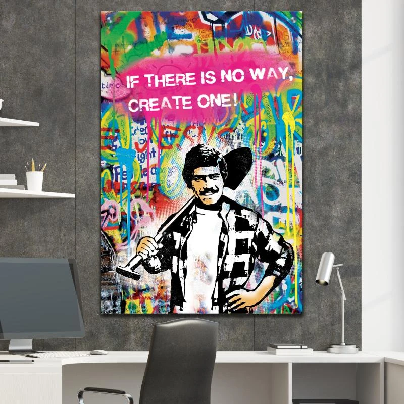 פבלו אסקובר תמונת זכוכית בסגנון גרפיטי בצבעים צבעוניים דגם 134972