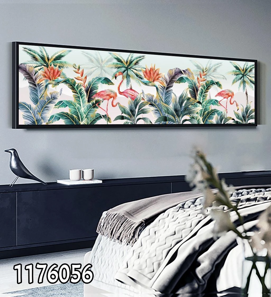תמונות קנבס גדולות פנורמיות רוחביות לסלון או לחדר שינה פלמינגו דגם 1176056
