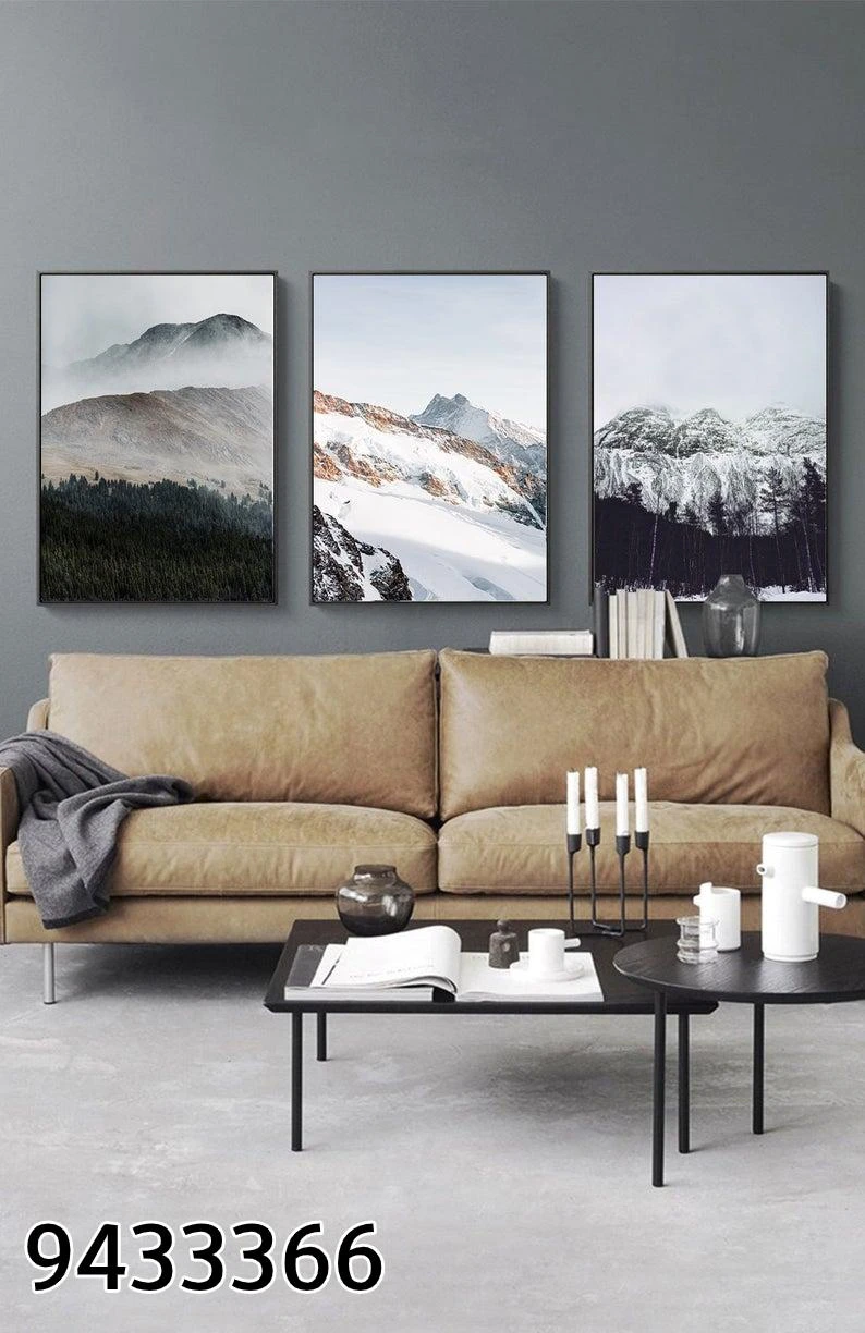 סט 3 תמונות נוף הרים למשרדים מק"ט 9433366