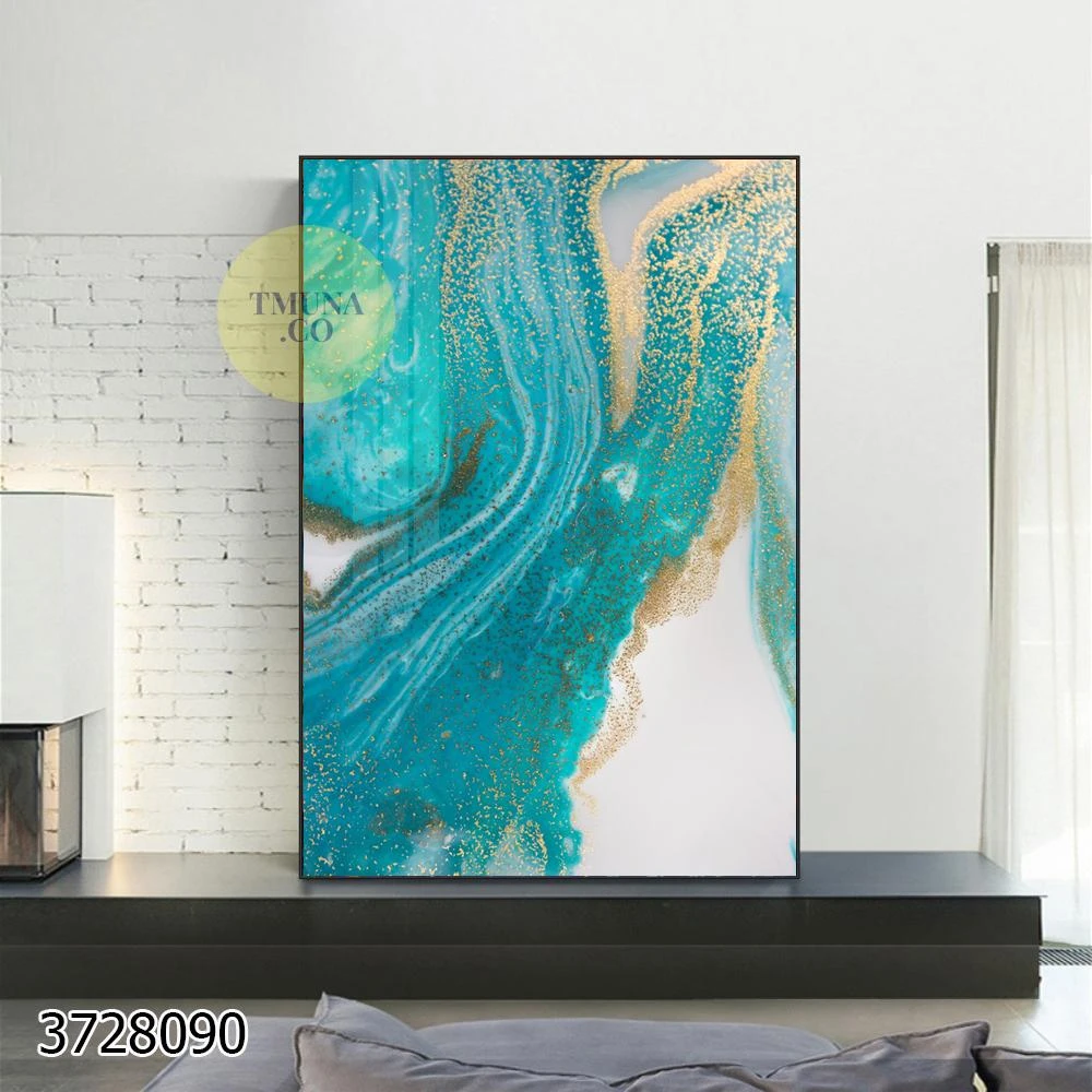 אבסטרקט ים וחול מוזהב תמונת קנבס לסלון או משרד דגם 3728090