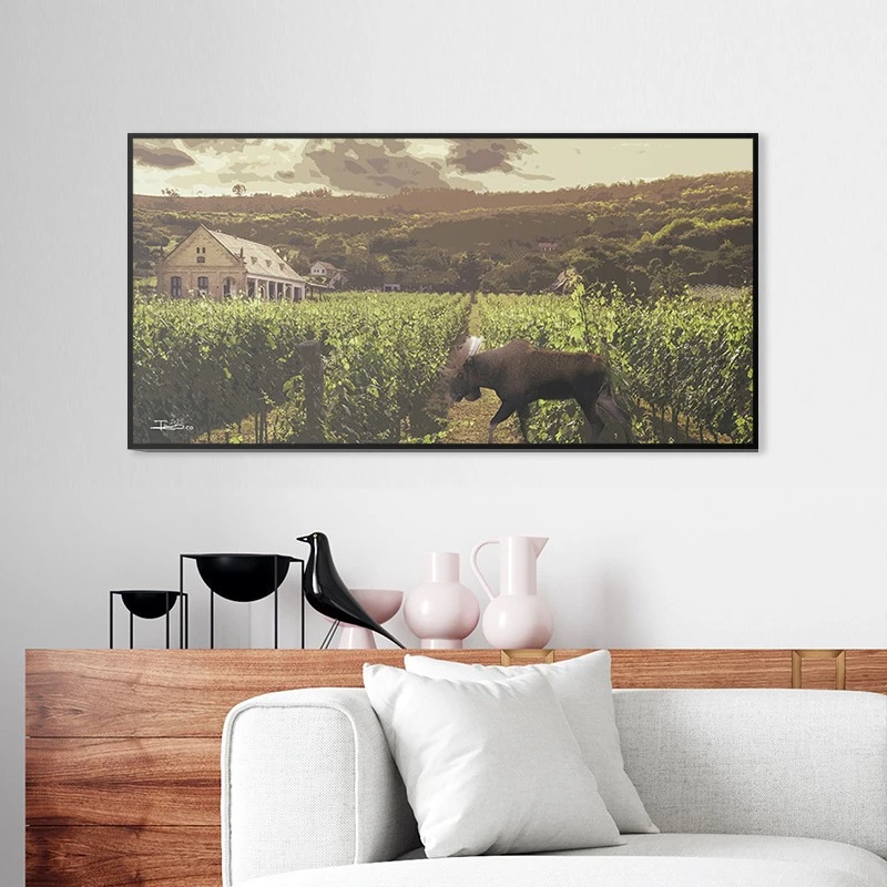 תמונה אופקית כפרית החיים בכפר לקליניקה תמונת קנבס רטרו - דגם 135415