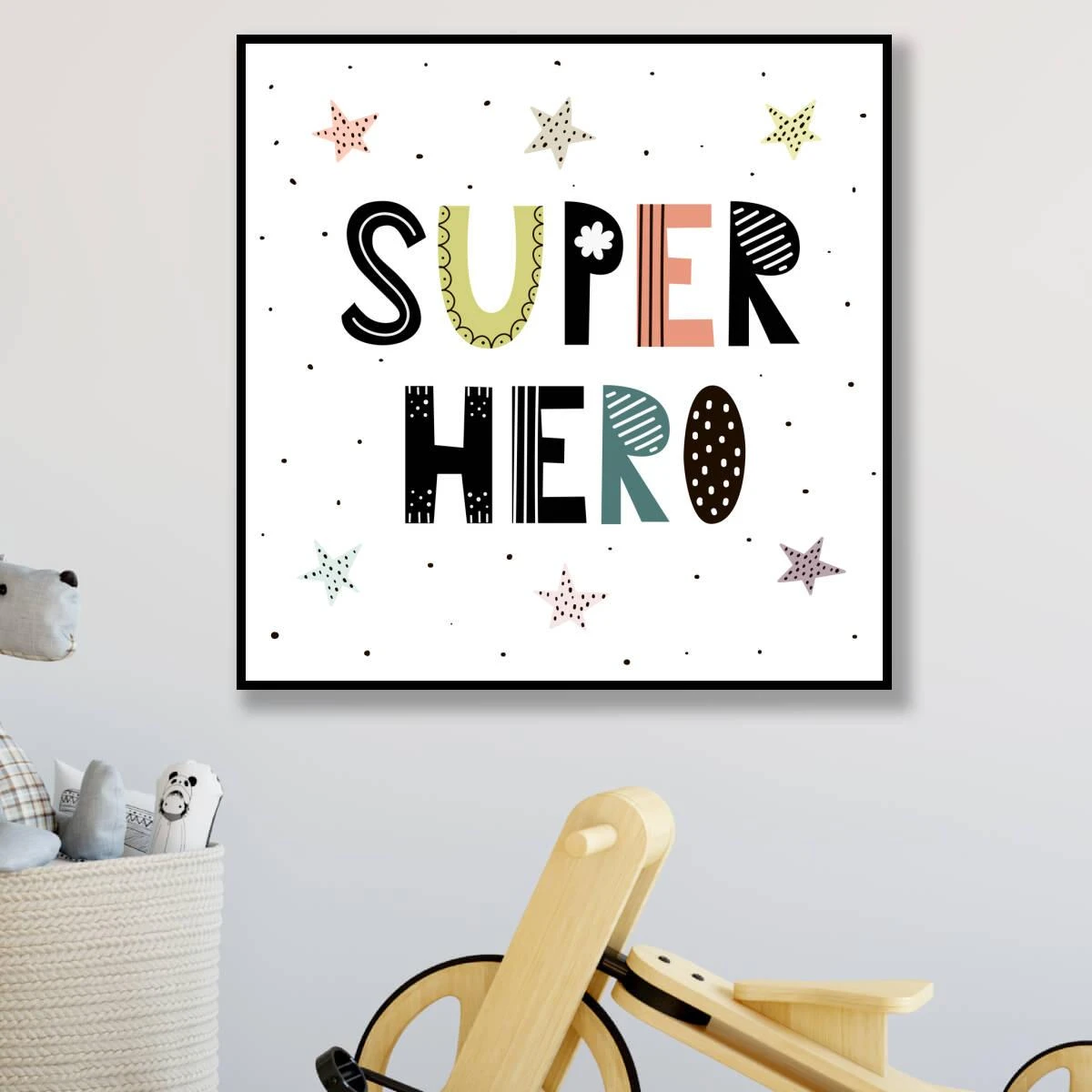 גיבור על - תמונה על קנבס או זכוכית לחדרי ילדים או חדרי תינוקות דגם 3728316