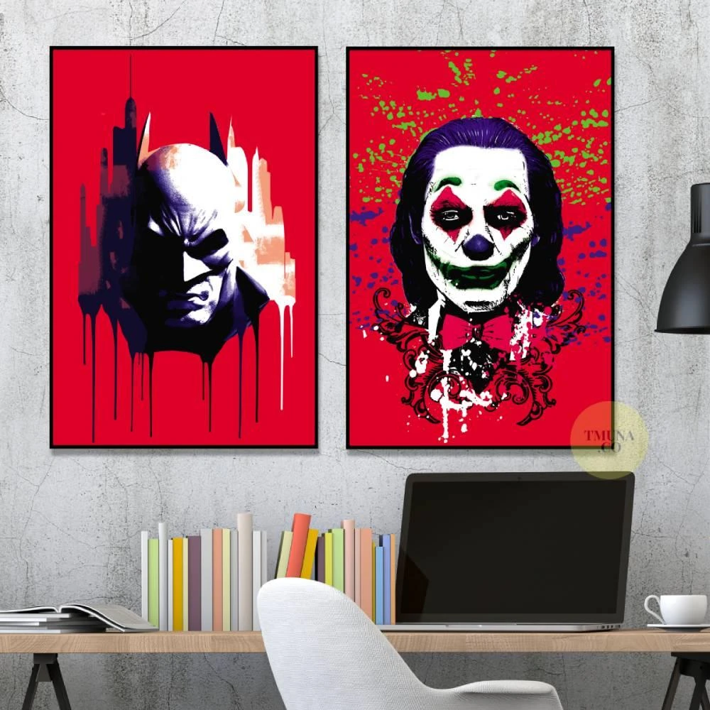 באטמן הבדיחה ההורגת - הדפסים של גיבור ונבל אייקונים לתלייה במשרד או בחדר נוער דגם 134965