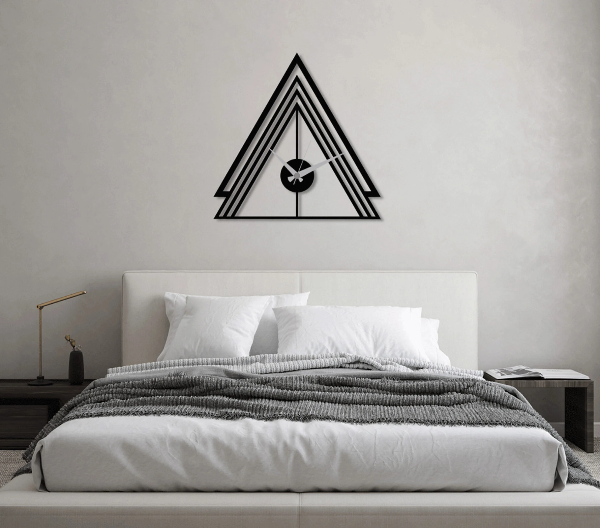 שעון קיר מתכת טריינגלס גיאומטריות דגם DS062451