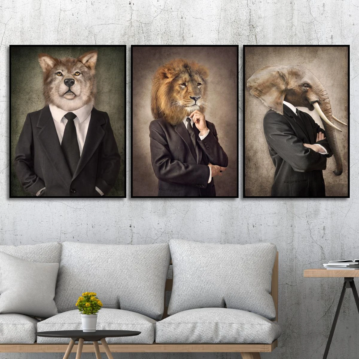 החליפות - תמונות בשלושה חלקים למשרדי הייטק משרדי נדלן או משרדים מעוצבים דגם 3728705 (1)