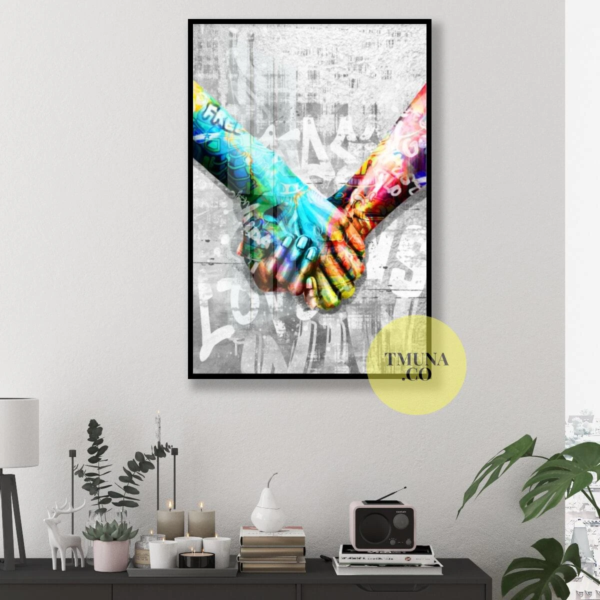 לנצח - תמונת פופ ארט בסגנון גרפיטי ייחודית על קנבס או זכוכית לחדר שינה או למשרד דגם 134913