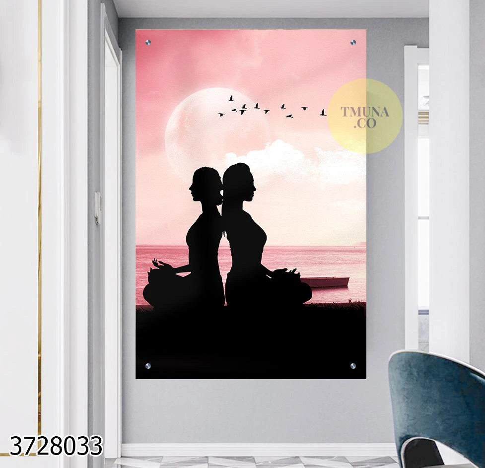 תמונת יוגה מדהימה מזכוכית לתלייה בקליניקה או סטודיו דגם 3728033