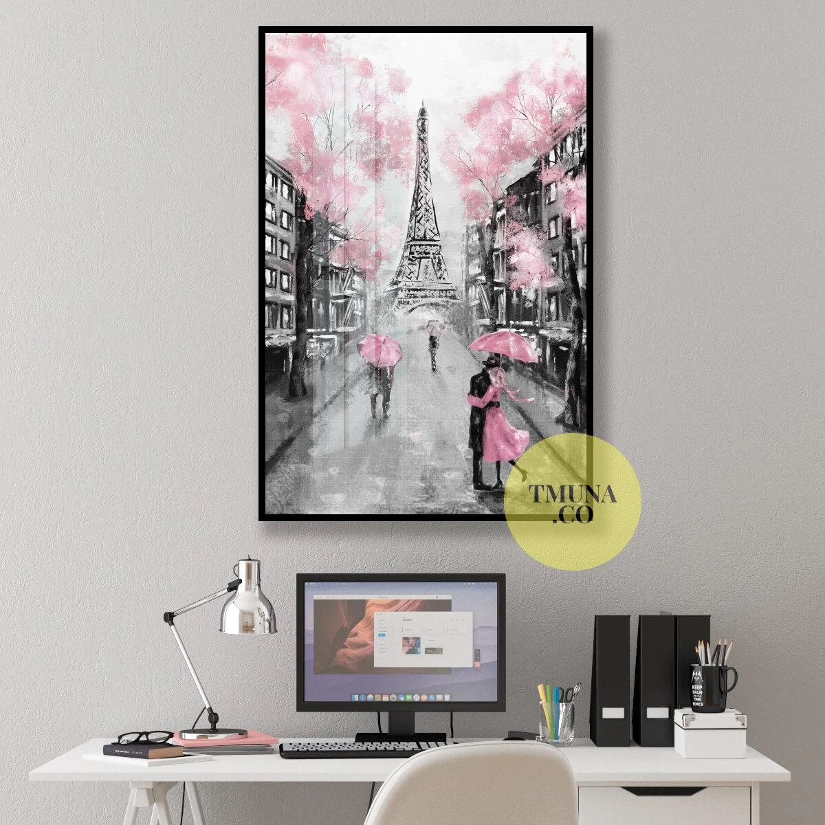 פריז בוורוד - ציור יפייפה של מגדל אייפל לתליה בחדרי נערות או בקלינקות דגם 3728678