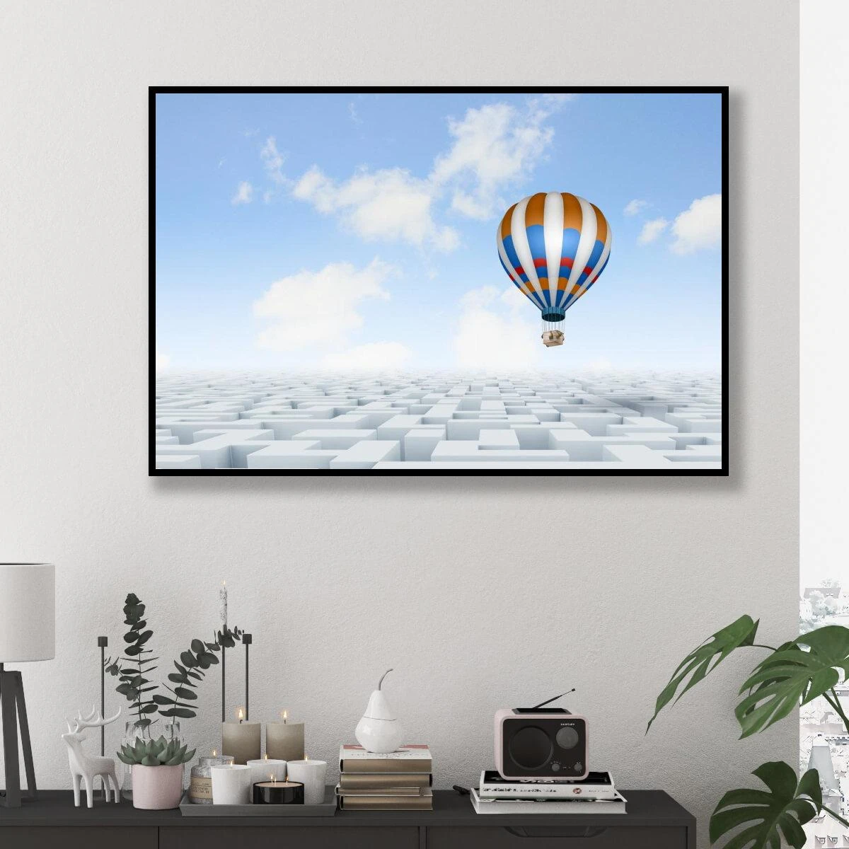 לראות את התמונה השלמה "כדור פורח על מבוך" תמונת השראה על זכוכית או קנבס לחדר נוער למשרד עורכי דין מעוצב דגם 3728226