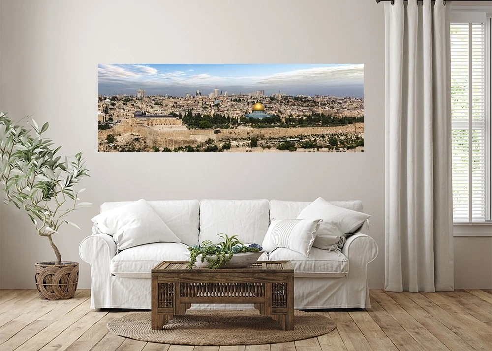 תמונת זכוכית או קנבס - נוף פנורמי של ירושלים -