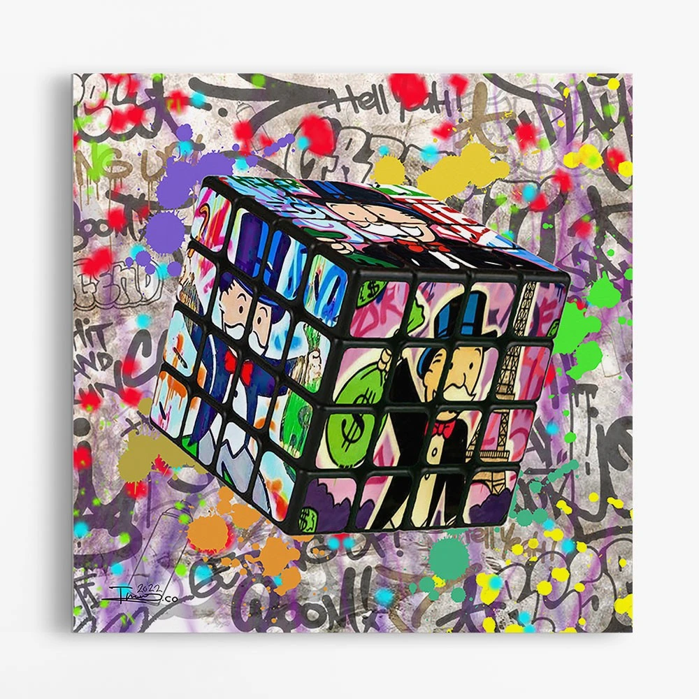 הדפס קוביה הונגרית לחדר ילדות תמונת גרפיטי קנבס קרלי ציור בסגנון פופארט - דגם alvtm46p2637