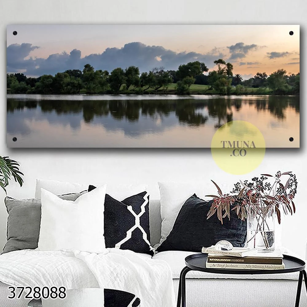 תמונות של נוף | תמונת זכוכית של נהר הירקון תל אביב לתלייה במשרד או סלון דגם 3728088