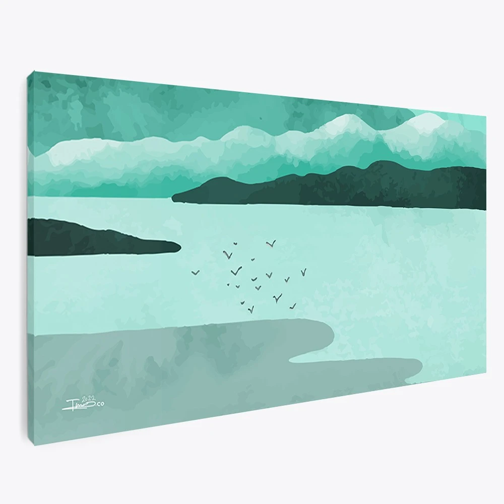 תמונה אופקית ההרים הקנטבריים למטבח ציור בסגנון טבע ונופים - דגם 135805