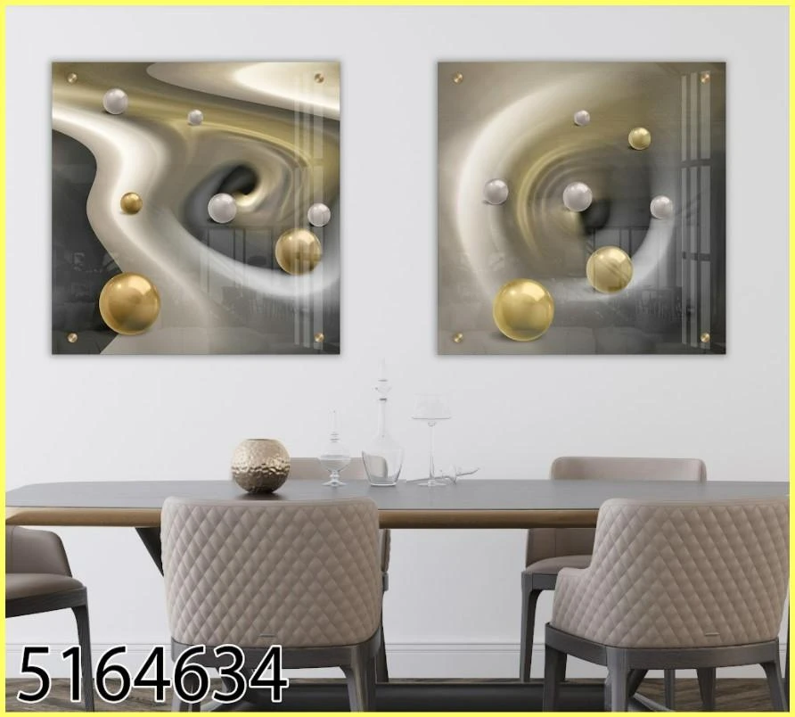 תמונות לסלון פנינים נדירות תלת מימד בהדפסה על זכוכית מתאים גם לפינת אוכל דגם 5164634