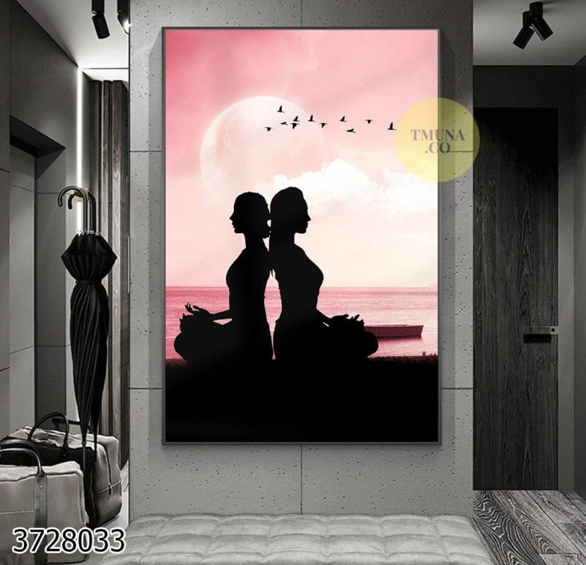 יוגה בטבע תמונה זוגית לתלייה בחדר השינה דגם 3728033