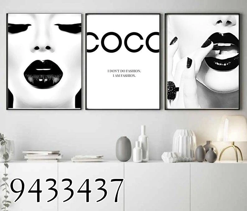 פאשניסטה - סט תמונות קנבס לחדר בנות דגם 9433437