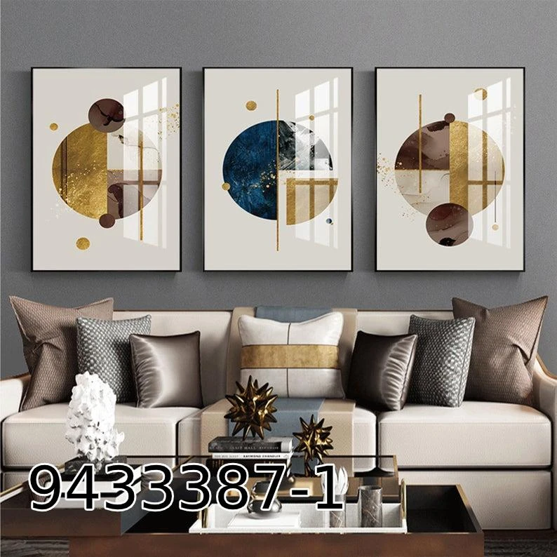 תמונות מעוצבות למשרד טריפל קנבס גיאומטריות דקורטיביות דגם 9433387-1