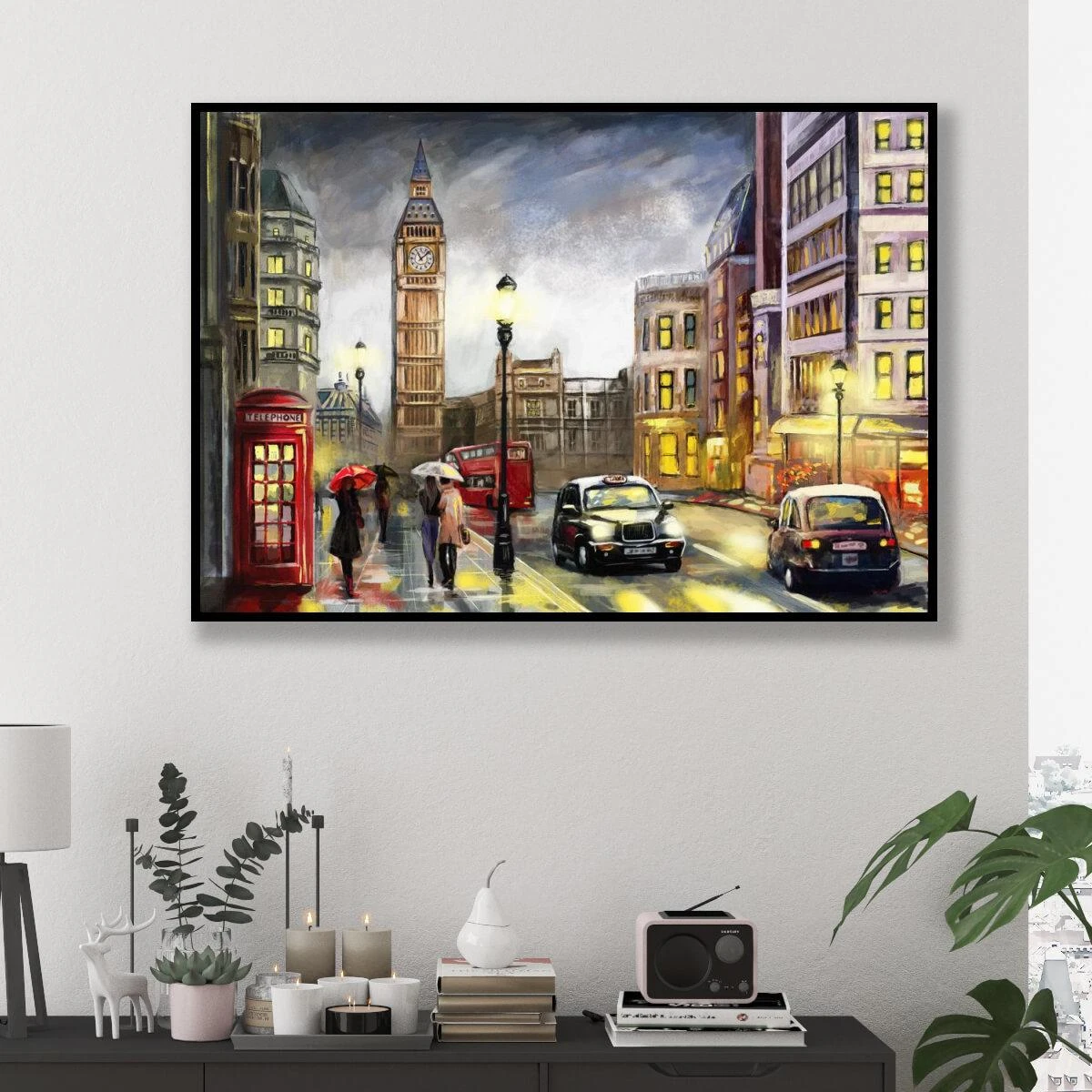 ציורים יפים | לונדון בערב הצונן תמונה למשרדים מעוצבים או סלון על קנבס או זכוכית דגם 3728220