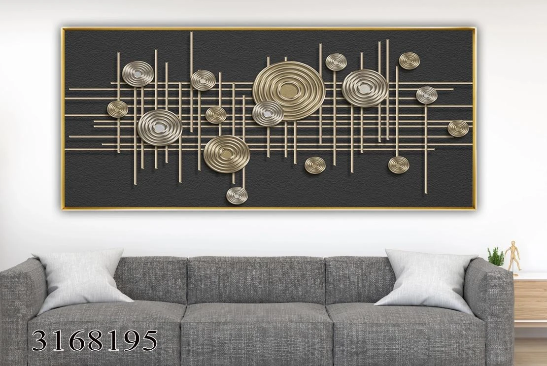 מעגלים מעגלים - תמונה אלגנטית על קנבס לתלייה בסלון או משרד דקורטיבי דגם 3168195