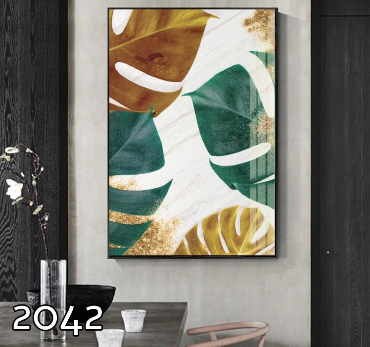 עלה זהב - תמונת קנבס מוכנה לתלייה על קיר המשרד 2042