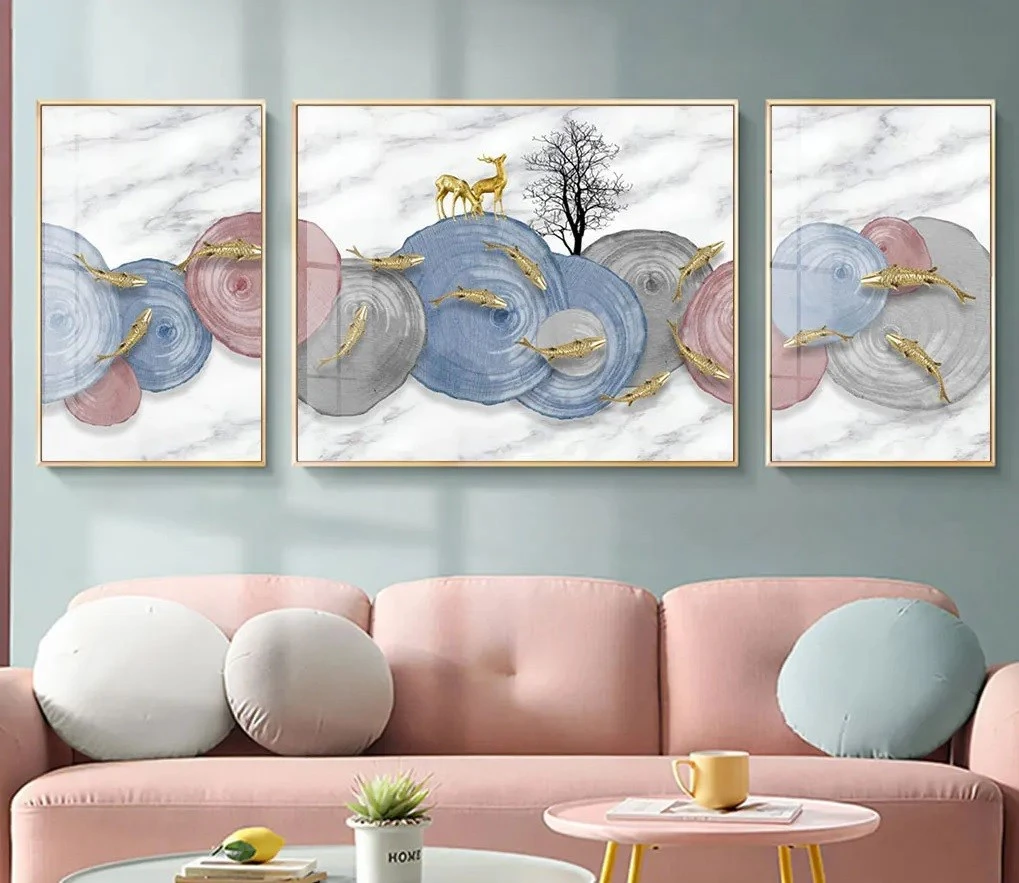 סט 3 תמונות קנבס של חיות לפינת אוכל עיצוב מיוחד בעלי חיים למטבח - דגם 23703993