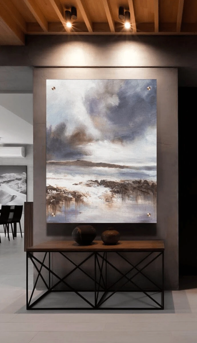 תמונת זכוכית לקליניקה Andrea ציור על זכוכית בסגנון אבסטרקט - דגם G34452