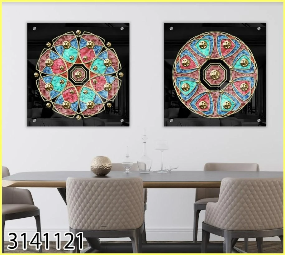 תמונות לסלון מנדלת אבני הכוהנים בהדפסה על זכוכית מתאים גם לתלייה בפינת אוכל או במסדרון דגם 3141121