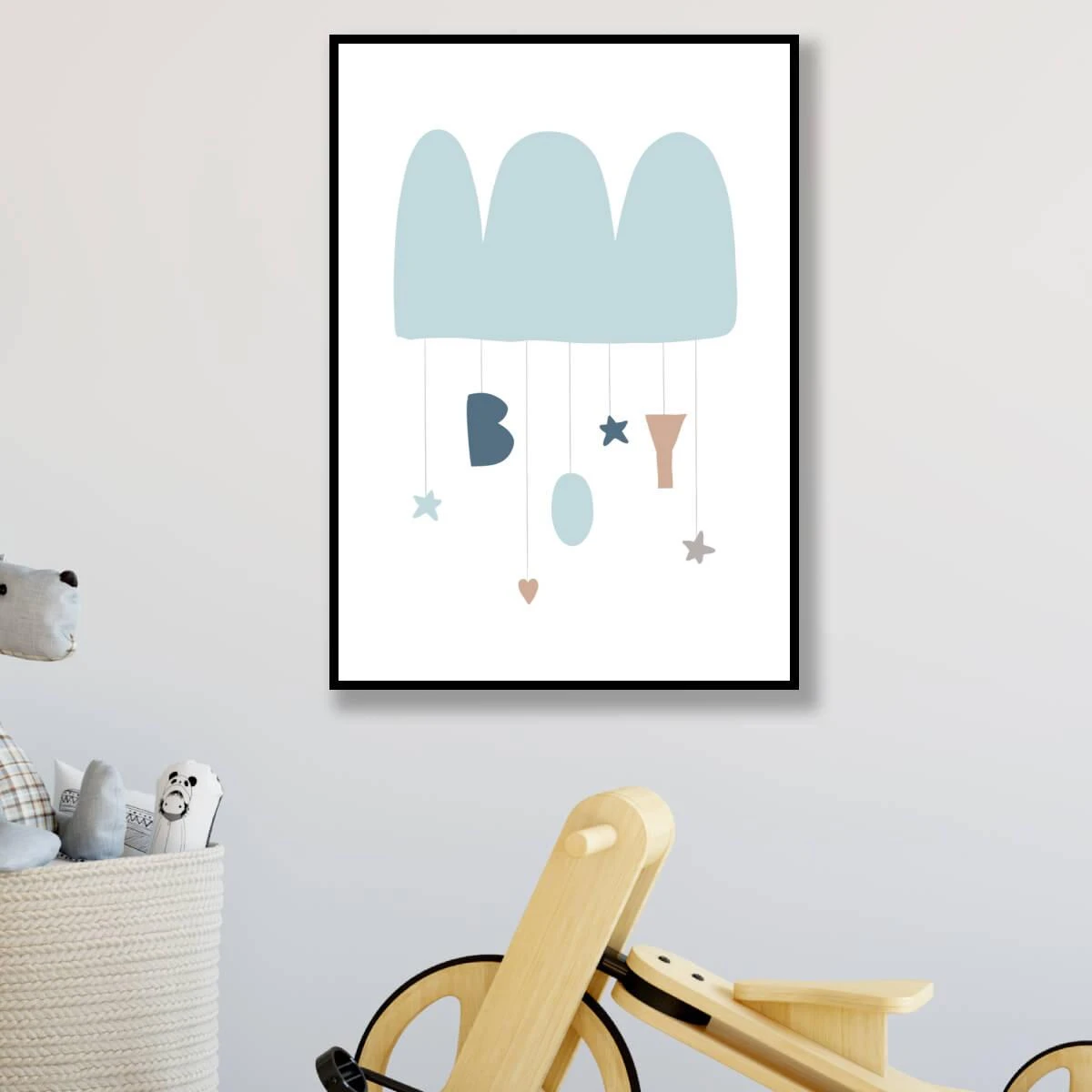 BOY תמונה מינימליסטית לחדרי ילדים &amp; תינוקות על זכוכית או קנבס דגם 3728326