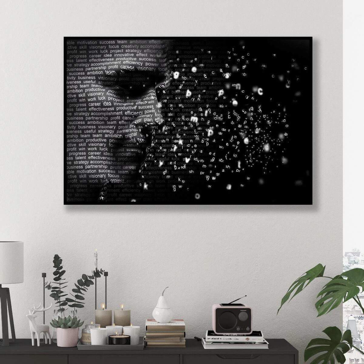 היגדים חיוביים - תמונות השראה בשחור לבן למשרדים מעוצבים עורכי דין או לחדר שינה דגם 3728227