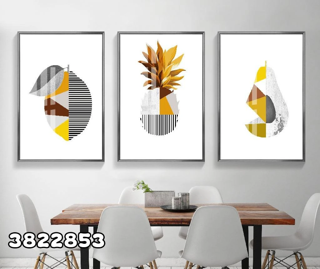 סט 3 תמונות קנבס למטבח פינת אוכל מק"ט 3822853