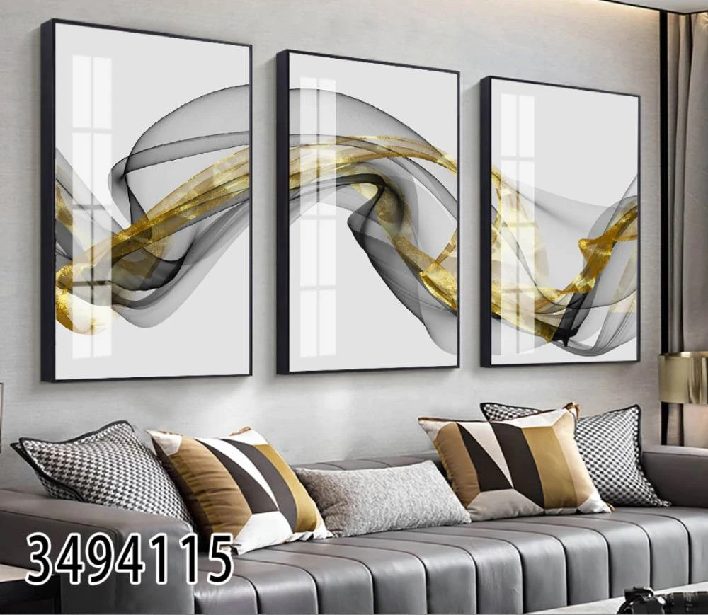 סט תמונות בשלושה חלקים בסגנון מודרני קלאסי מותאם לסלון לפינת אוכל בהדפסה על זכוכית דגם 3494115