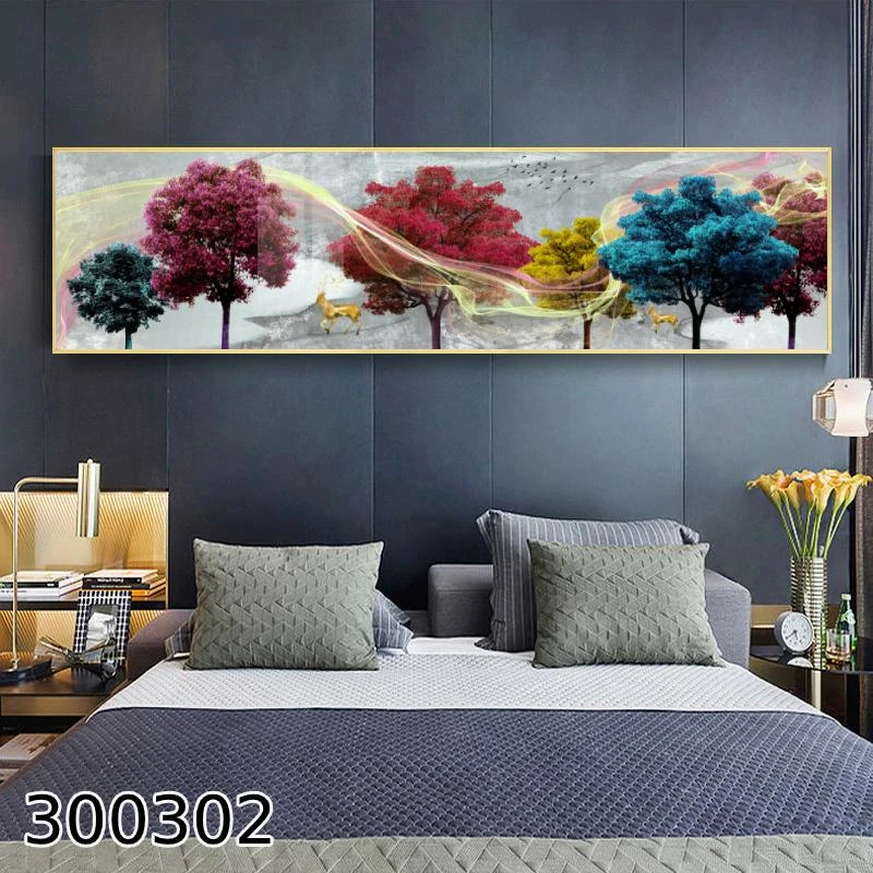 תמונת זכוכית לחדר שינה עצים בגן עדן מקט 300302