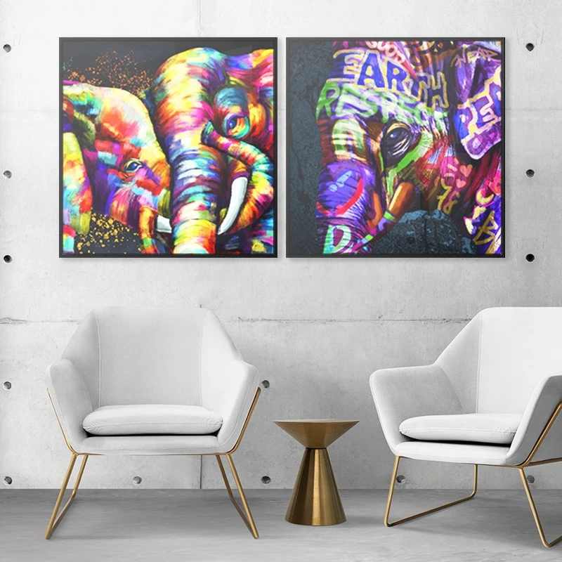 2 תמונות קנבס צבעוניות למשרד אהבת אם תמונות מחולקות פופארט - דגם 135276