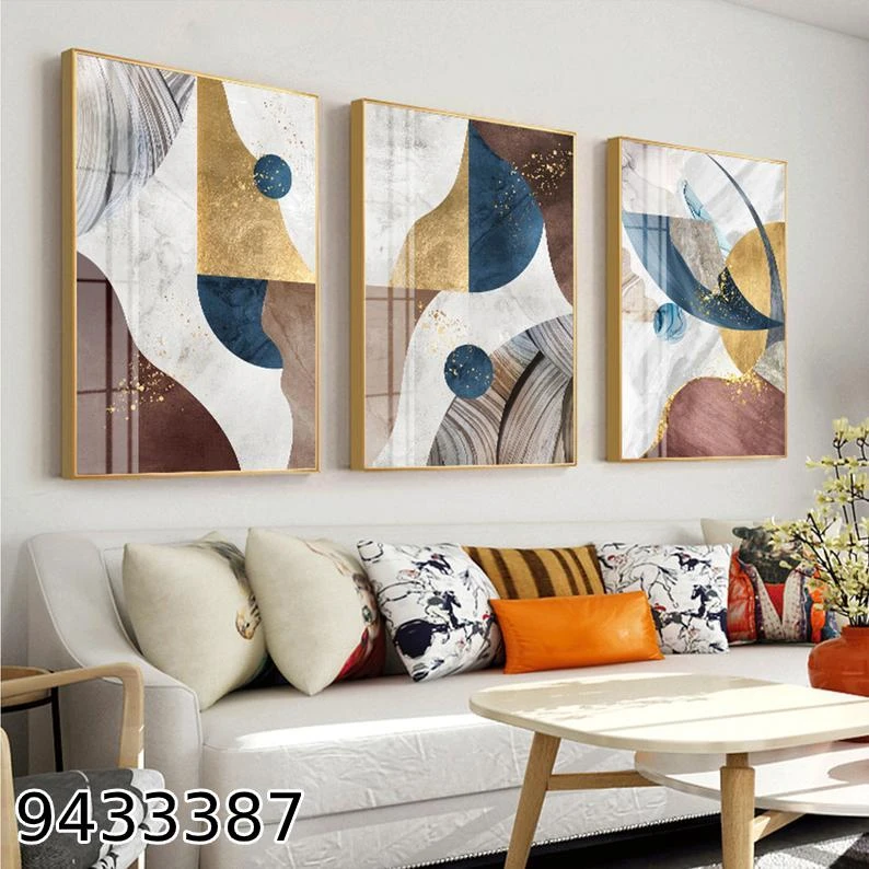 סט תמונות אבסטרקטית גדולות ללובי בניין כניסה למשרד מק"ט 9433387