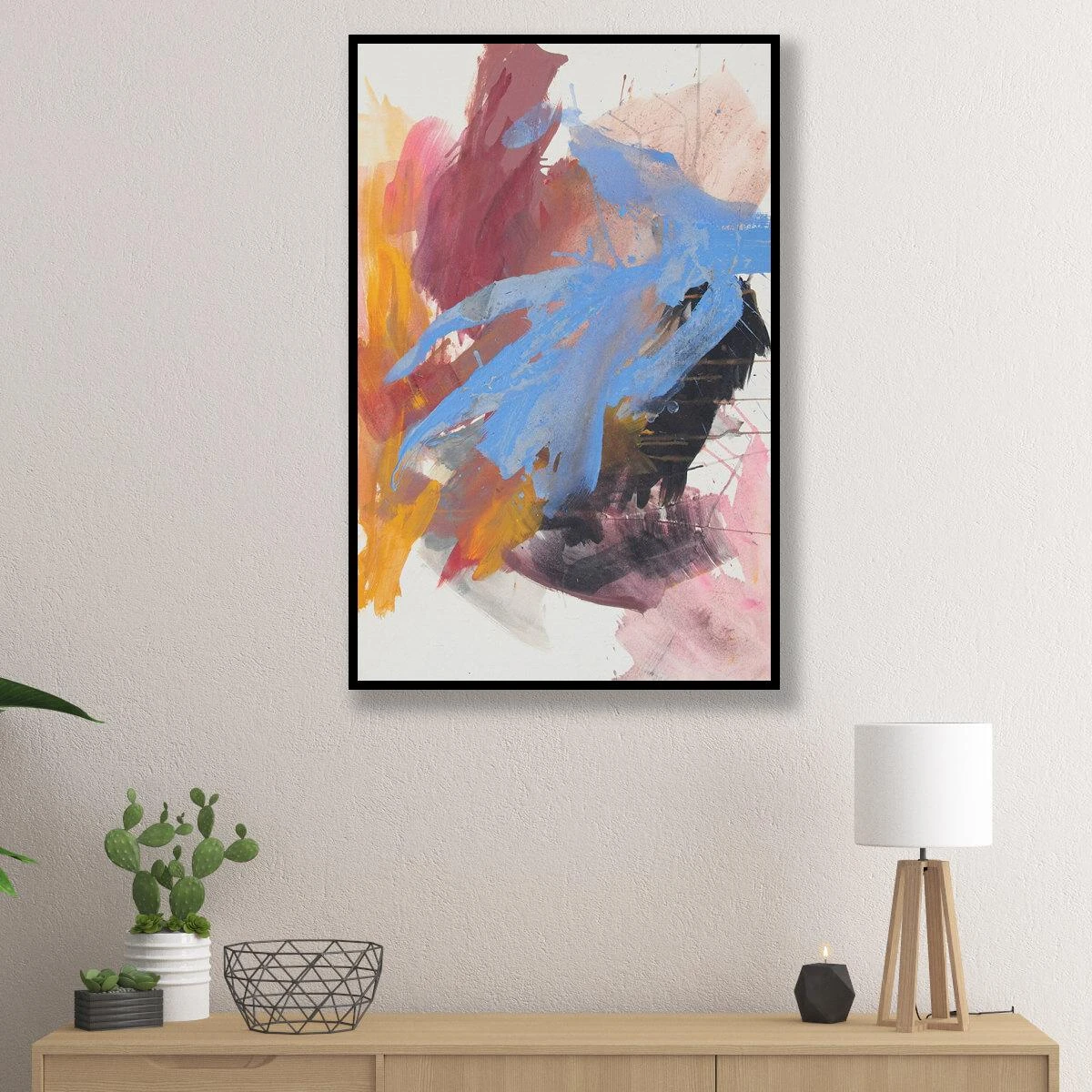 ציורים יפים | אמנות מופשטת צבעוני לכניסה לבית או למסדרון על קנבס או זכוכית דגם 3728444