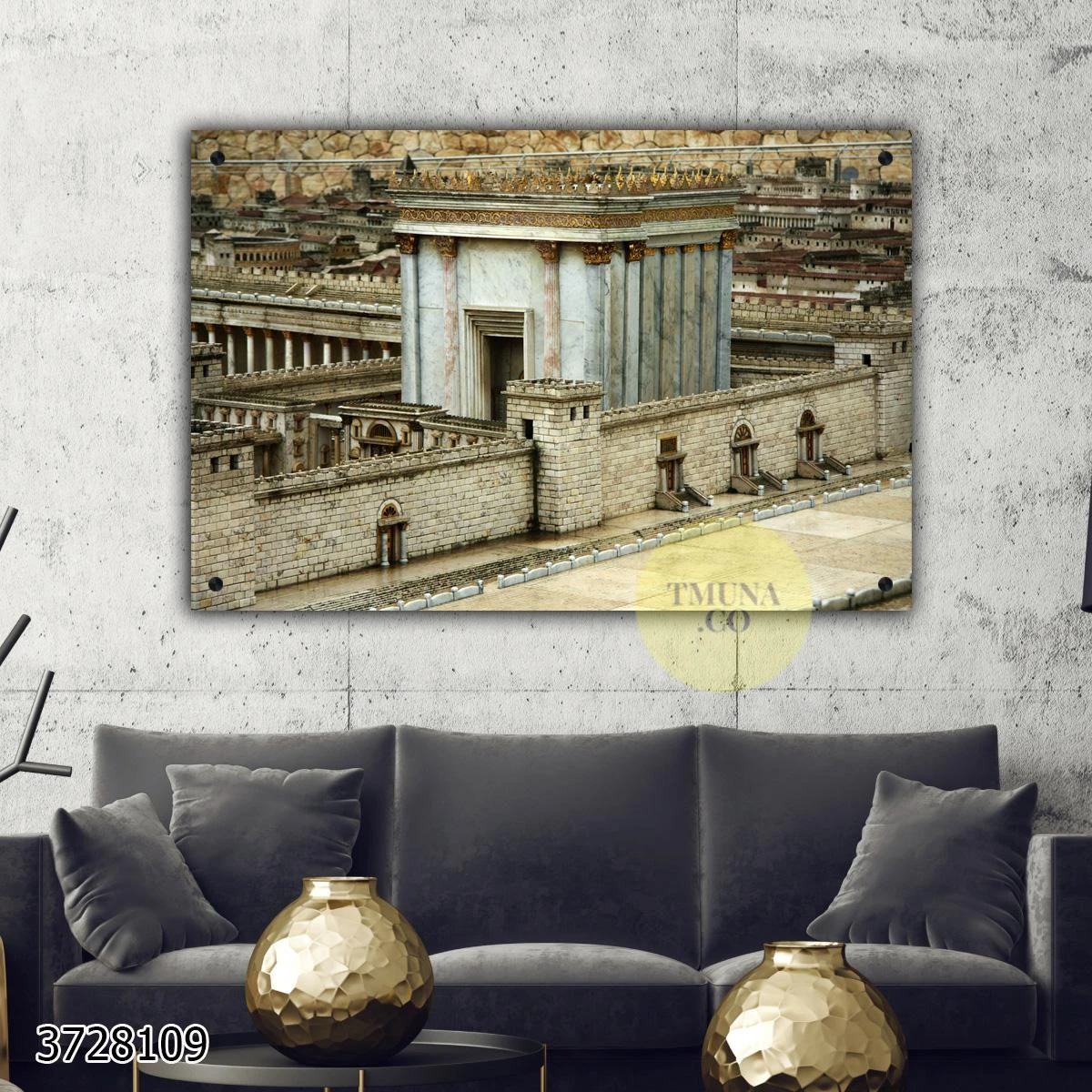 בית המקדש בירושלים - תמונה מסורתית על ירושלים למשרד או סלון דגם 3728109