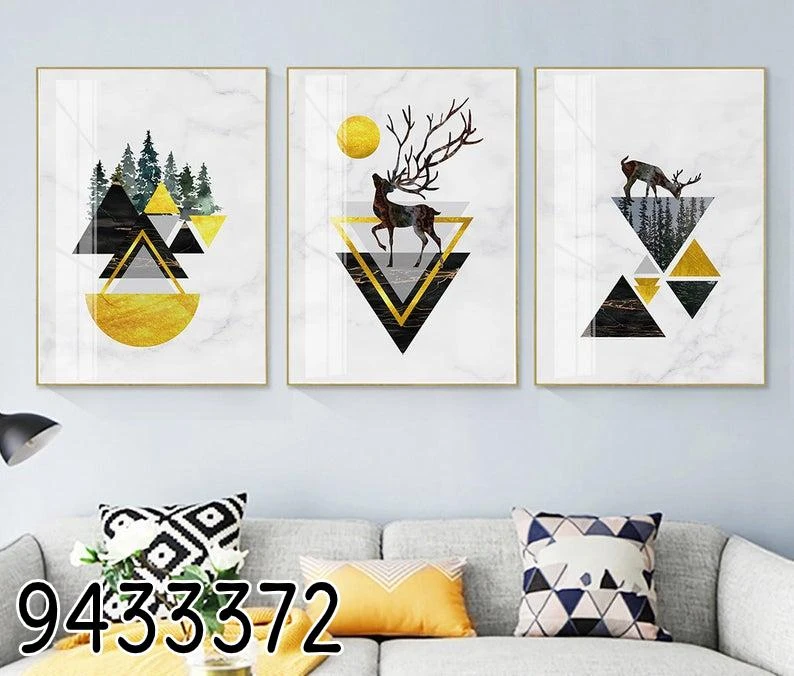 טריפל גיאומטריות - סט תמונות זכוכית לבית דגם 9433372