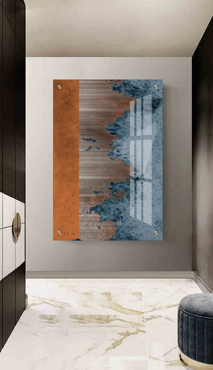 תמונת זכוכית לחדר שינה Anne ציור על זכוכית בסגנון אבסטרקט - דגם G42367