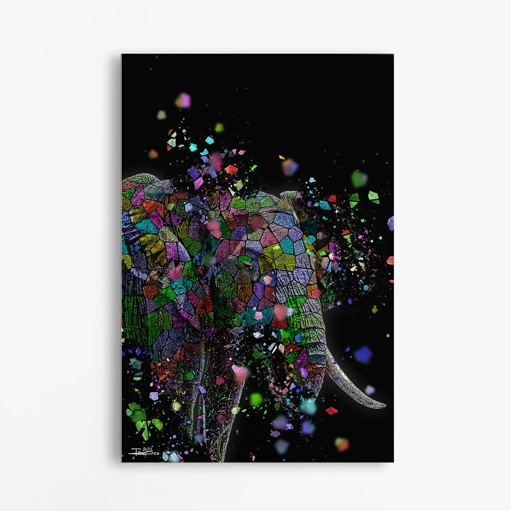 תמונה בצבע אפור לחדר שינה ריקוד הפילים II ציור בסגנון בעלי חיים - דגם alvtm46p2297