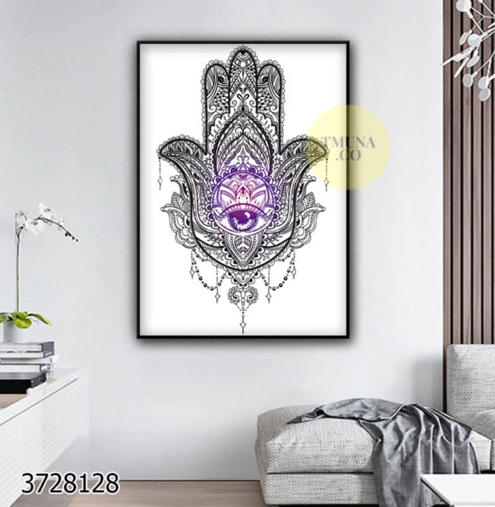 חמסה מעוטרת לבית - תמונה מינימליסטית של חמסה לסלון או לכניסה לבית דגם 3728128