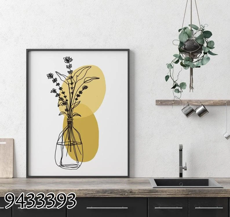 אגרטל מצוייר - ציור על קנבס ממוסגר למטבח מק"ט 9433393