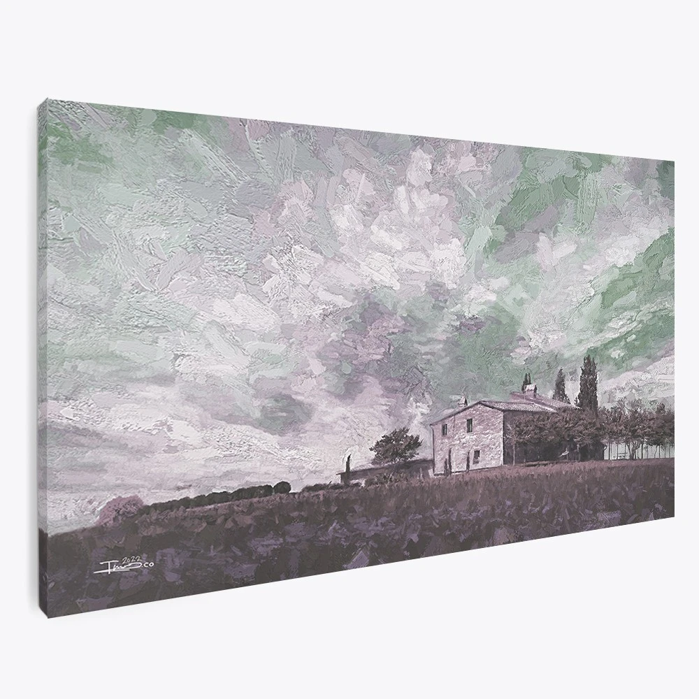 תמונת קנבס כפרית לסלון סוראט טהאני הישנה ציור בסגנון כפרי - דגם 135594