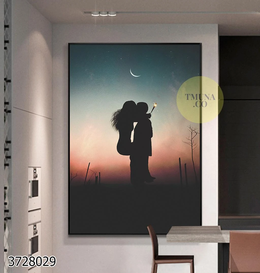 אוהבים עד לירח תמונה על קנבס לחדר שינה או סלון דגם 3728029