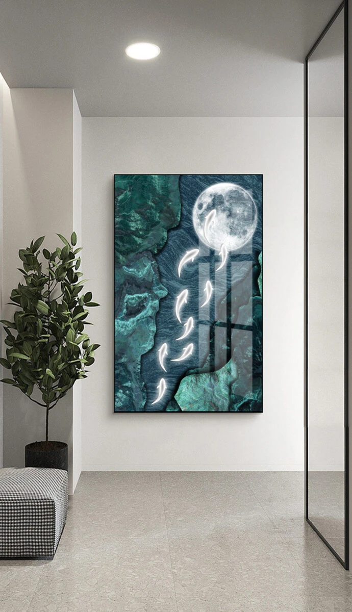 מזל דגים תמונה יוקרתית בהדפסה על זכוכית לתלייה במסדרון, בחדר השינה או בכניסה לבית דגם G27597079